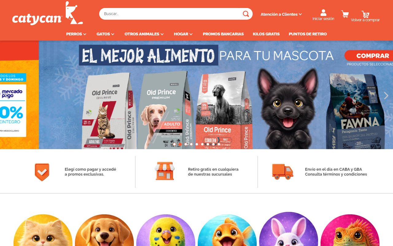 Captura del sitio Catycan